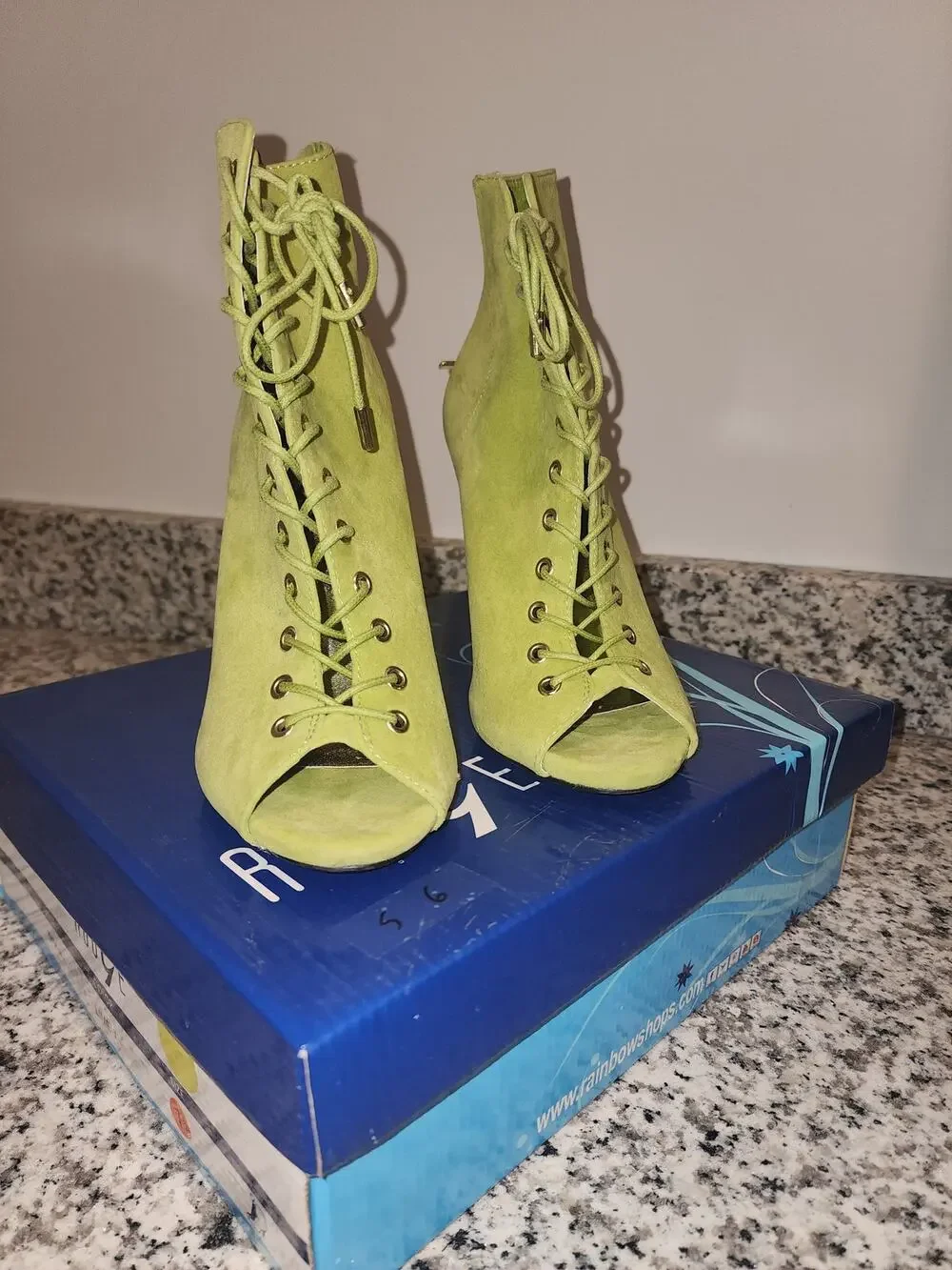 Rouge Perton-63 Lime Green Dress Bootie Heels
